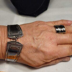 Antique Silverplate repurposed earrings and bracelet